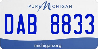 MI license plate DAB8833
