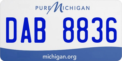 MI license plate DAB8836