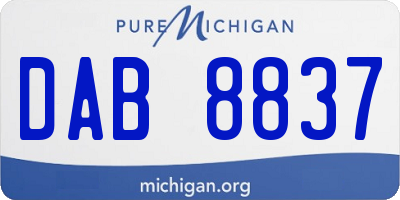 MI license plate DAB8837
