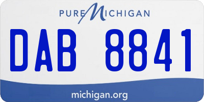 MI license plate DAB8841
