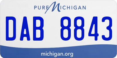 MI license plate DAB8843