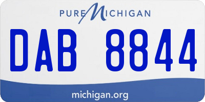 MI license plate DAB8844