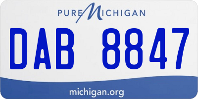 MI license plate DAB8847