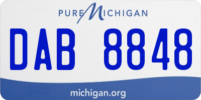MI license plate DAB8848