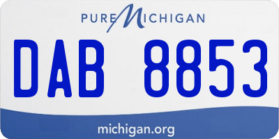MI license plate DAB8853