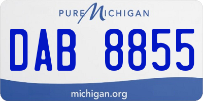 MI license plate DAB8855