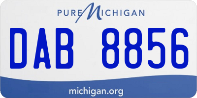 MI license plate DAB8856