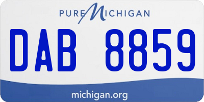 MI license plate DAB8859