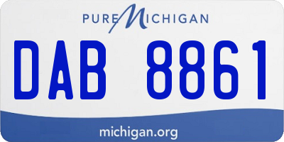 MI license plate DAB8861