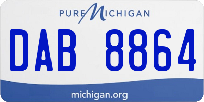 MI license plate DAB8864