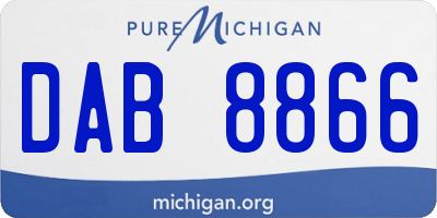 MI license plate DAB8866