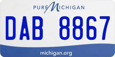MI license plate DAB8867
