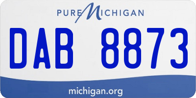 MI license plate DAB8873