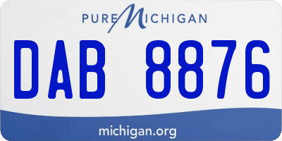 MI license plate DAB8876