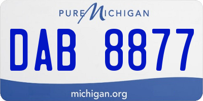 MI license plate DAB8877
