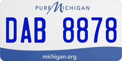 MI license plate DAB8878