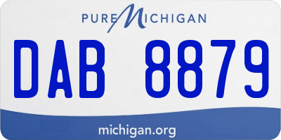 MI license plate DAB8879