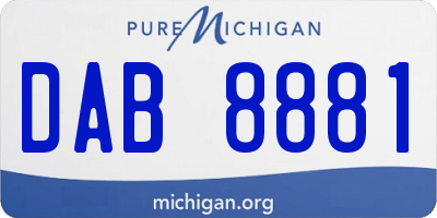 MI license plate DAB8881