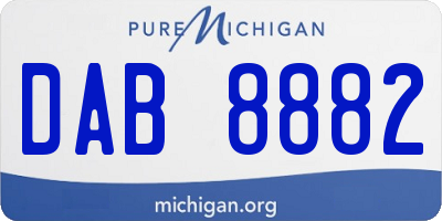 MI license plate DAB8882