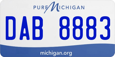 MI license plate DAB8883