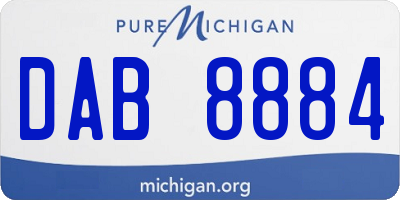 MI license plate DAB8884