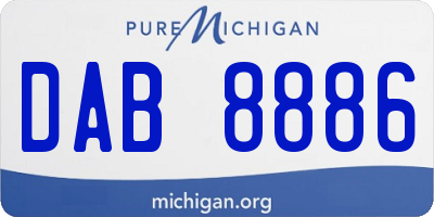 MI license plate DAB8886
