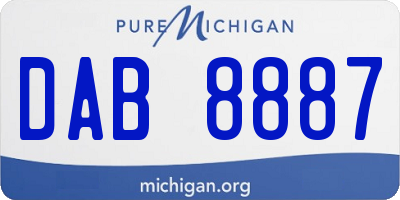 MI license plate DAB8887