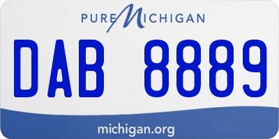 MI license plate DAB8889