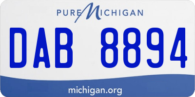 MI license plate DAB8894