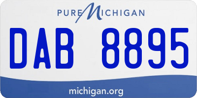 MI license plate DAB8895