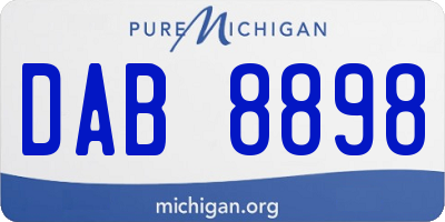 MI license plate DAB8898