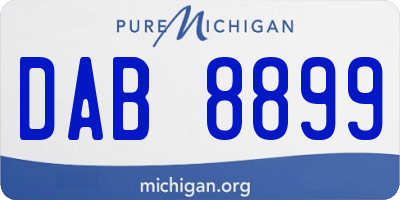 MI license plate DAB8899