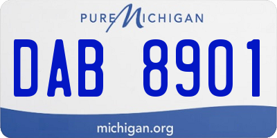 MI license plate DAB8901