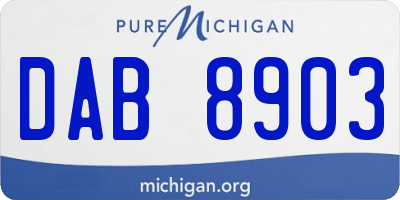 MI license plate DAB8903