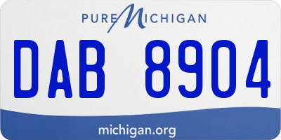 MI license plate DAB8904