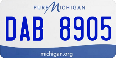 MI license plate DAB8905