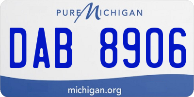 MI license plate DAB8906
