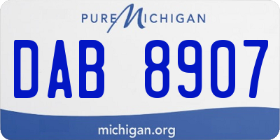 MI license plate DAB8907
