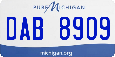 MI license plate DAB8909