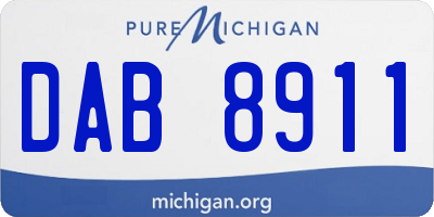 MI license plate DAB8911