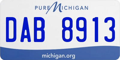 MI license plate DAB8913