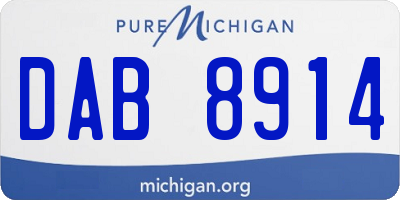 MI license plate DAB8914