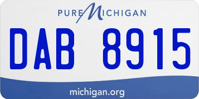 MI license plate DAB8915