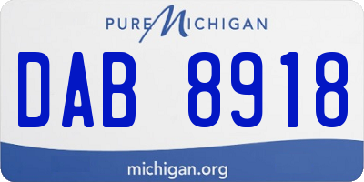 MI license plate DAB8918