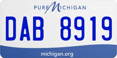 MI license plate DAB8919