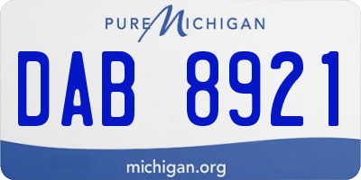MI license plate DAB8921