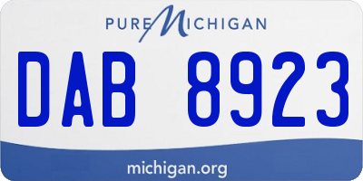 MI license plate DAB8923
