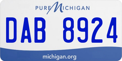 MI license plate DAB8924