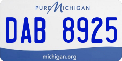 MI license plate DAB8925