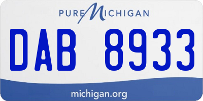 MI license plate DAB8933